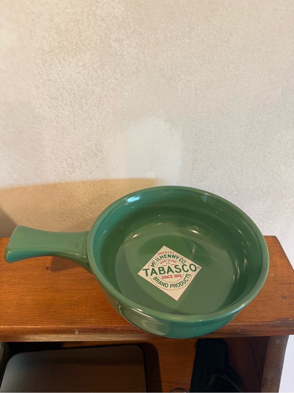 Tabasco Green Ceramic Serving Bowl with Handlebars